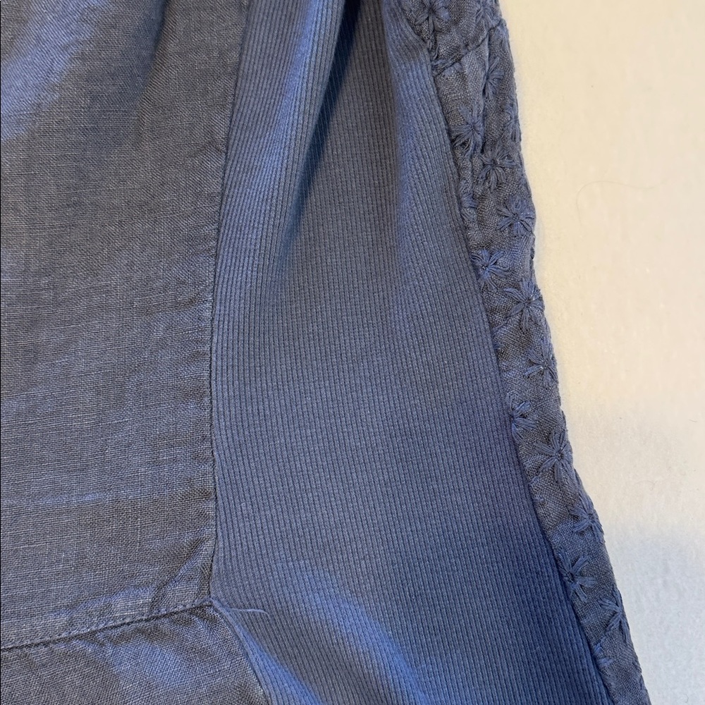 Lina Tomei Linen Blend Embroidered Shift Dress Made in Italy Artsy Casual Large - Picture 9 of 9